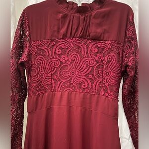 Roiii Women's Elegant Formal l Evening Gown Long Sleeve Maxi Long Dress Large